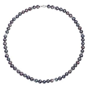 Danbury Mint Necklace Black Pearl Swarovski Crystal 925 Sterling Silver